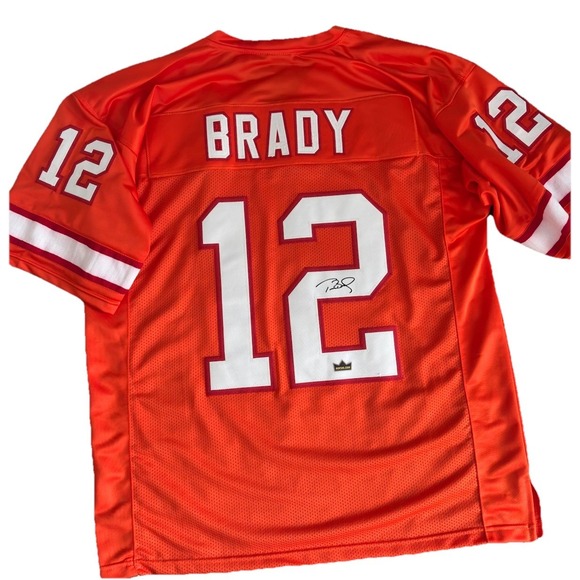 Tampa Bay Tom Brady Facsimile Autographed Orange Retro Auto Jersey Size Men's XL - Picture 2 of 15